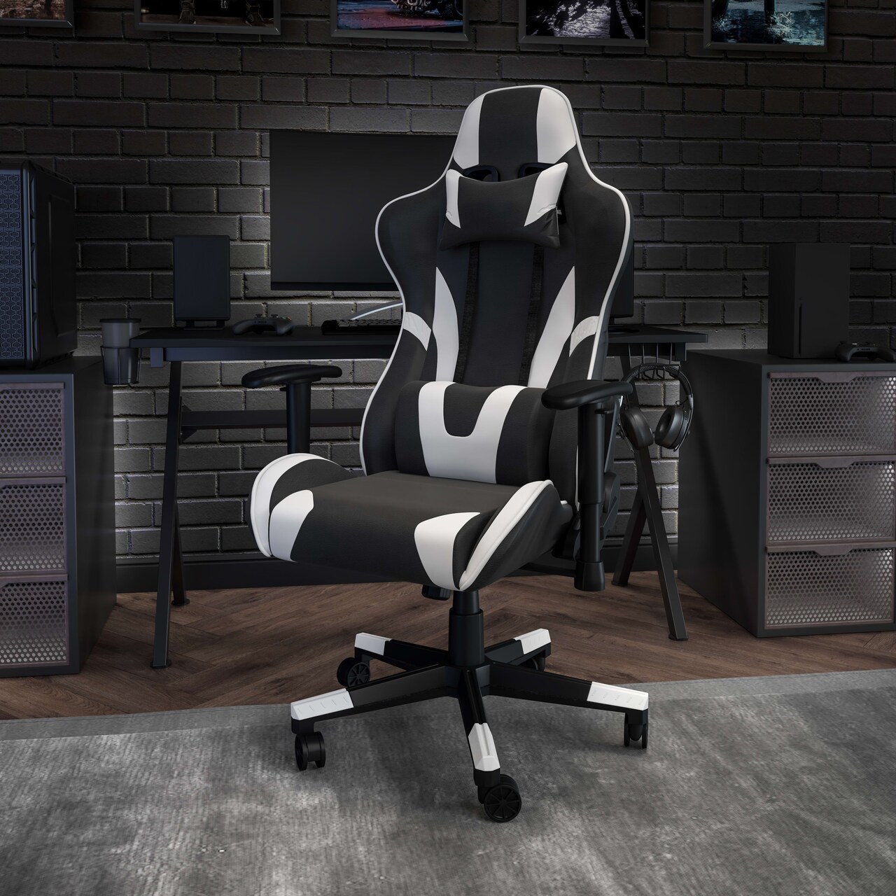 Emma and Oliver Z200 Gaming Chair Racing Office Ergonomic Computer PC Chair with Reclining Back